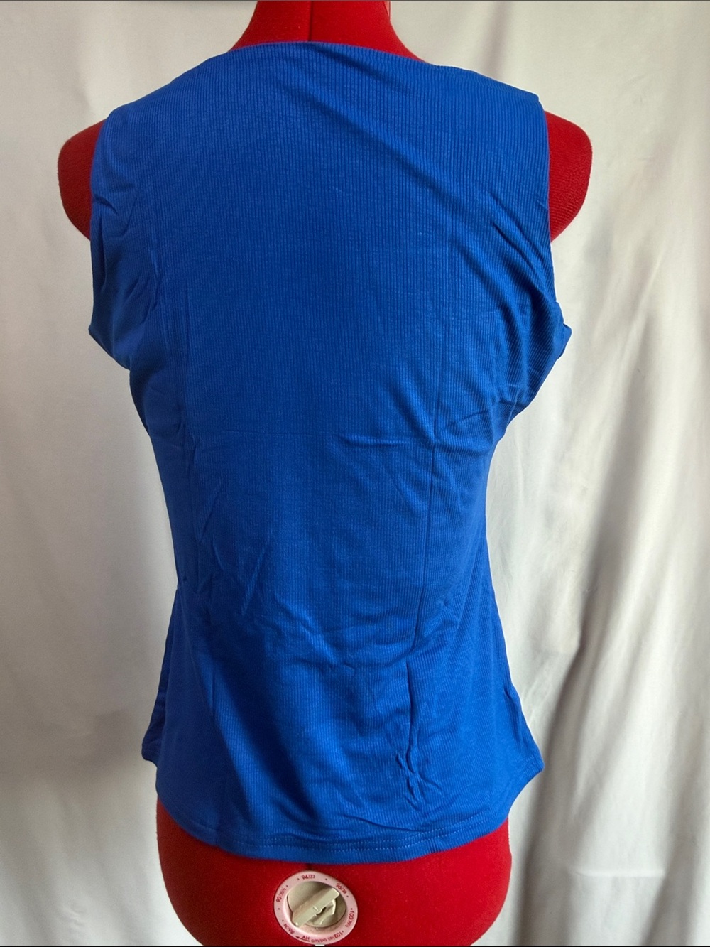 Blue Ribbed Square-Neck Tank Top - Picture 3 of 5